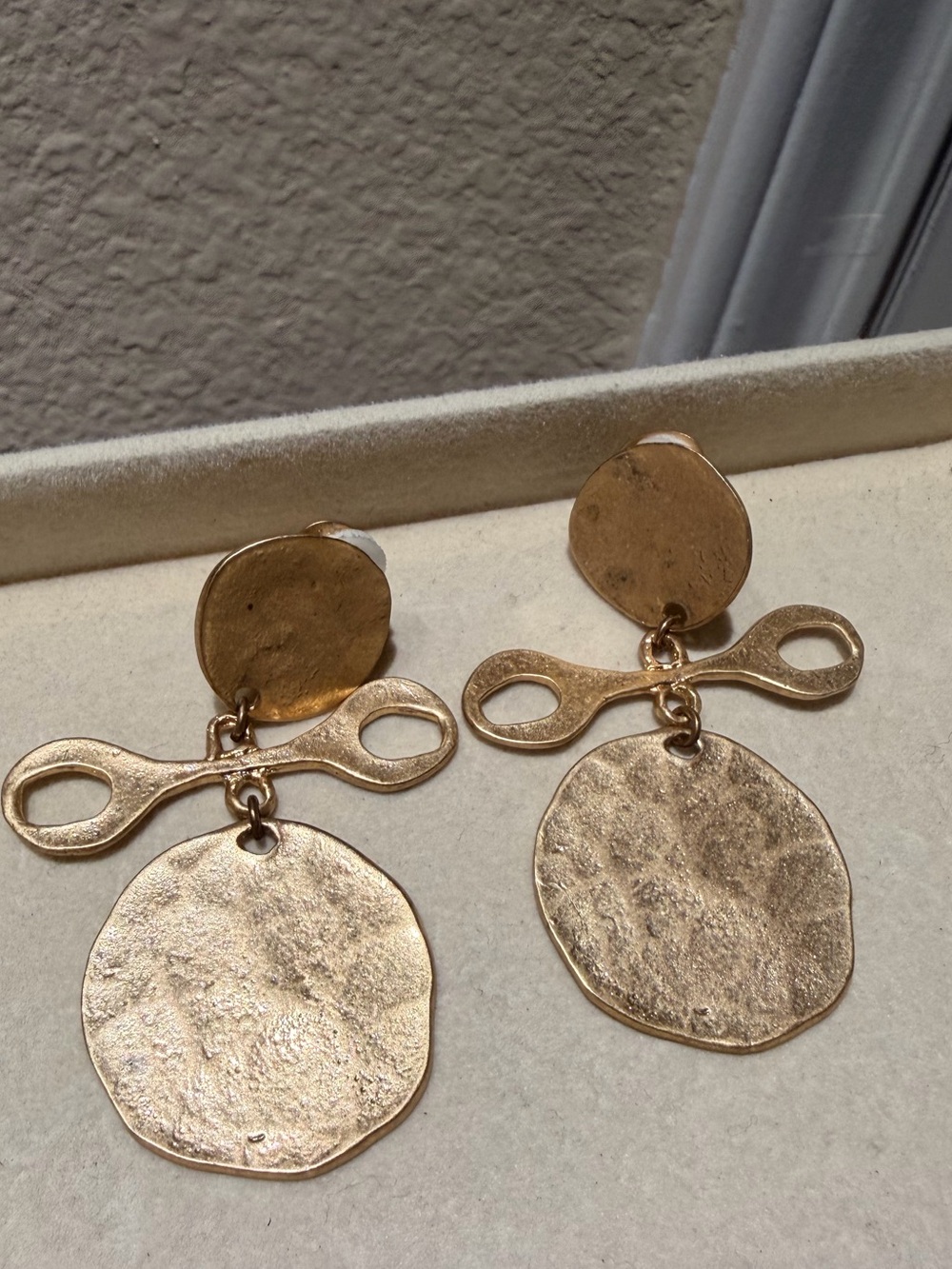 SATIN GOLD TRIBAL CLIP EARRINGS KJL